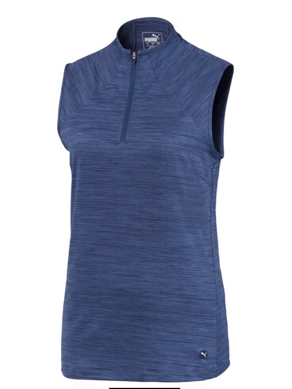 Puma Women's Navy Blue Sleeveless Quarter-Zip Active Tank
